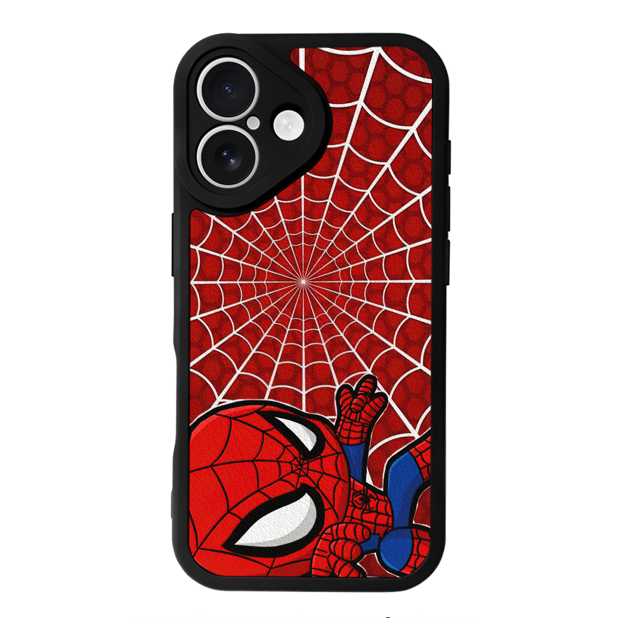 （画像用） Spider Man スパイダーマン 【iPhone 16シリーズ対応】シリコンスマホケース（レザー調） 材質：シリコン